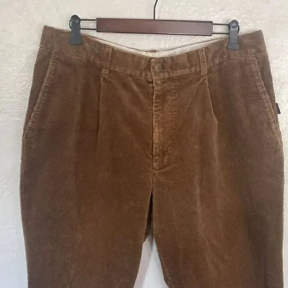 Vintage Barbour Men’s 38 Striped Corduroy Pants Button Zipper Closure Cotton - Picture 4 of 8